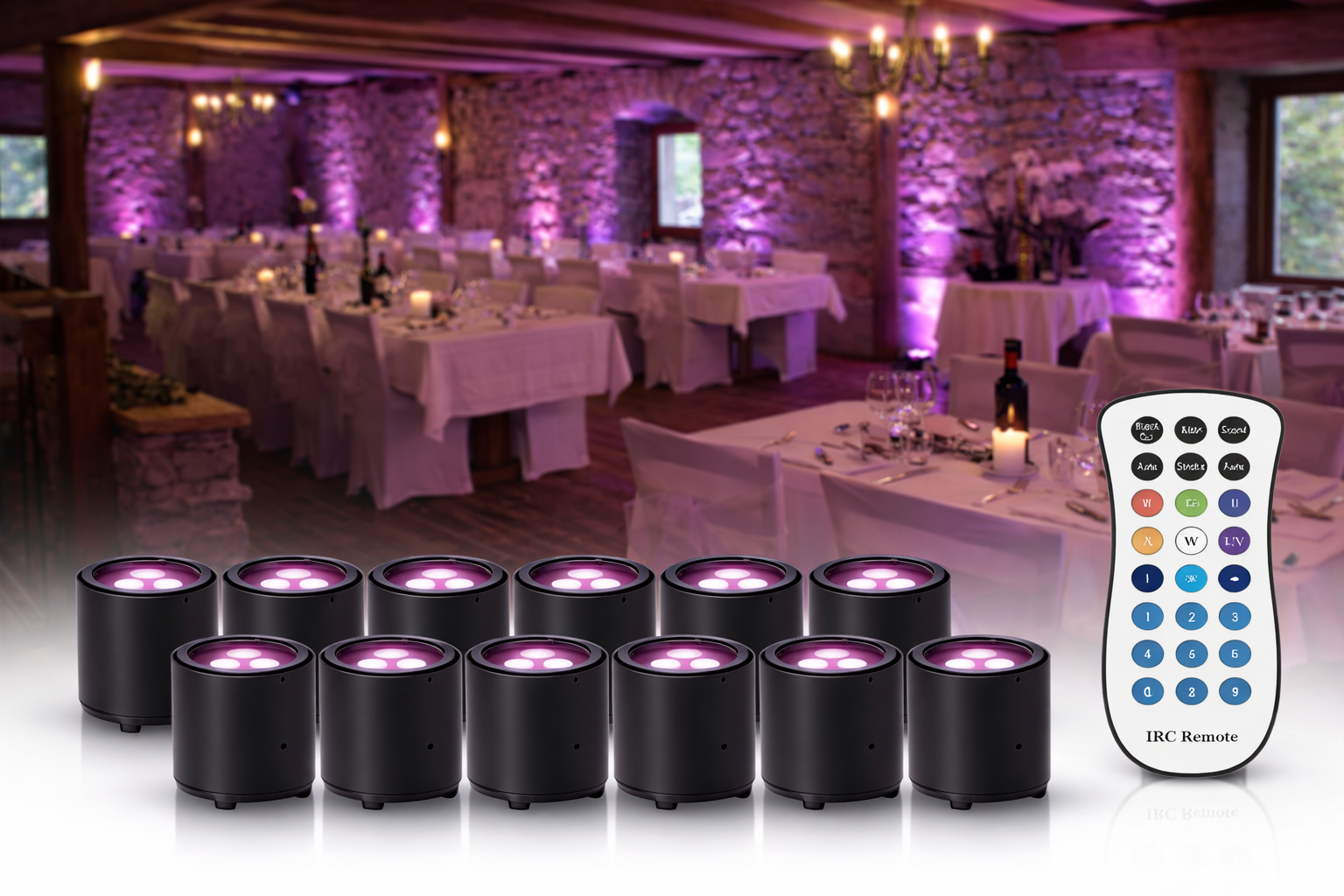 Lot - 12 Par LED 60W sur batterie - Alcor