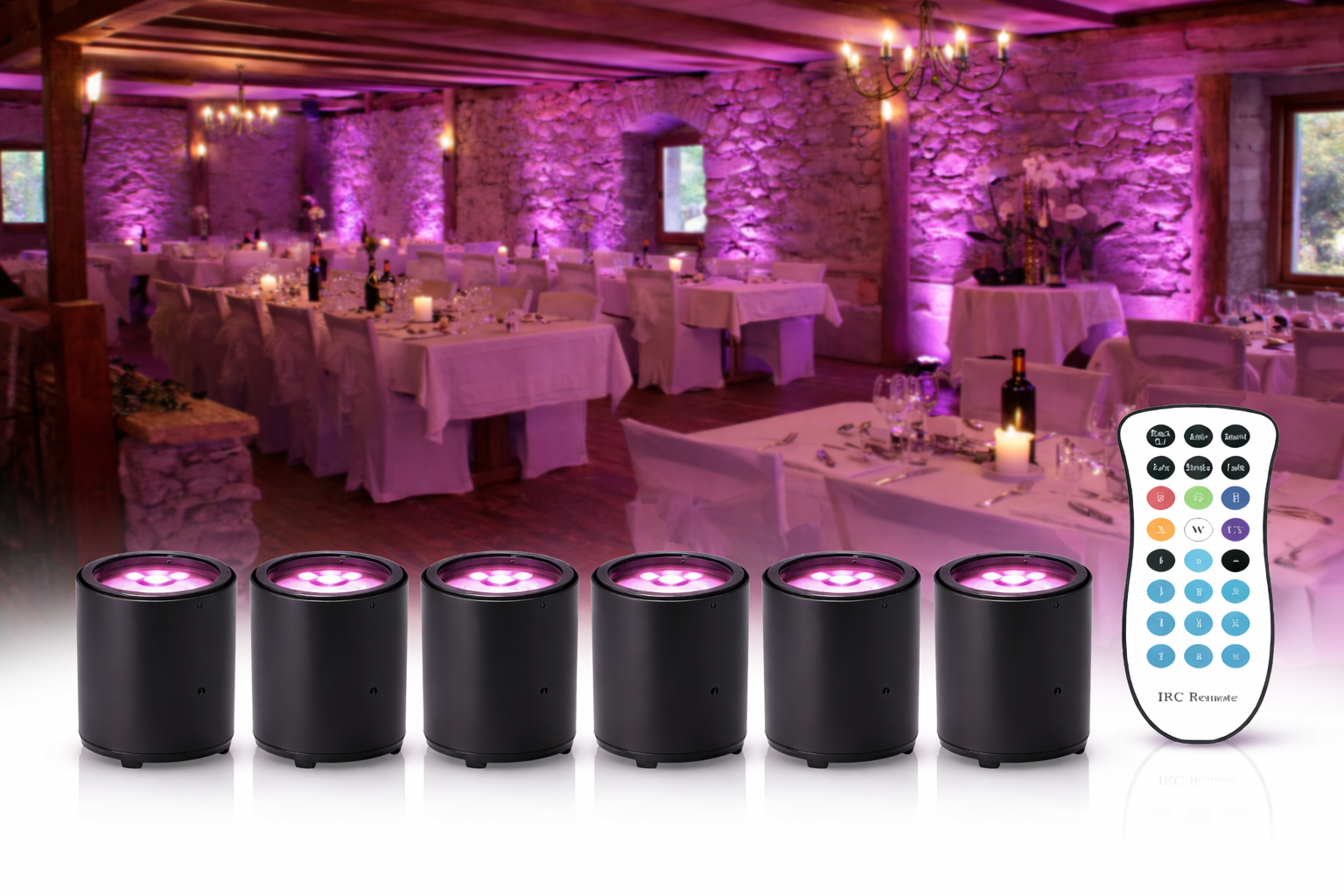 Lot - 6 Par LED 60W sur batterie - Alcor